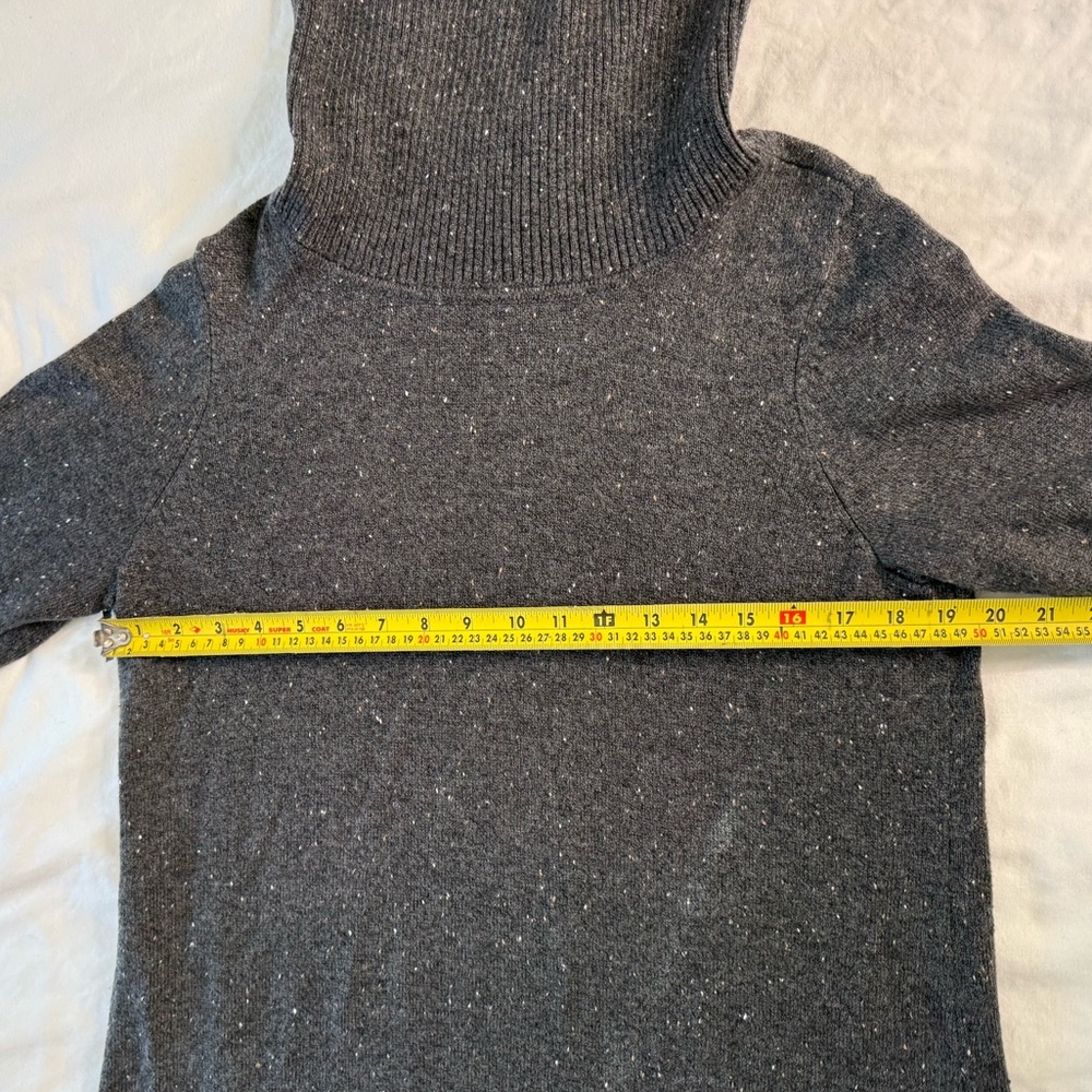 Talbots 1X Charcoal Speckled Knit Turtleneck Sweater Dress Stretch - Picture 9 of 12